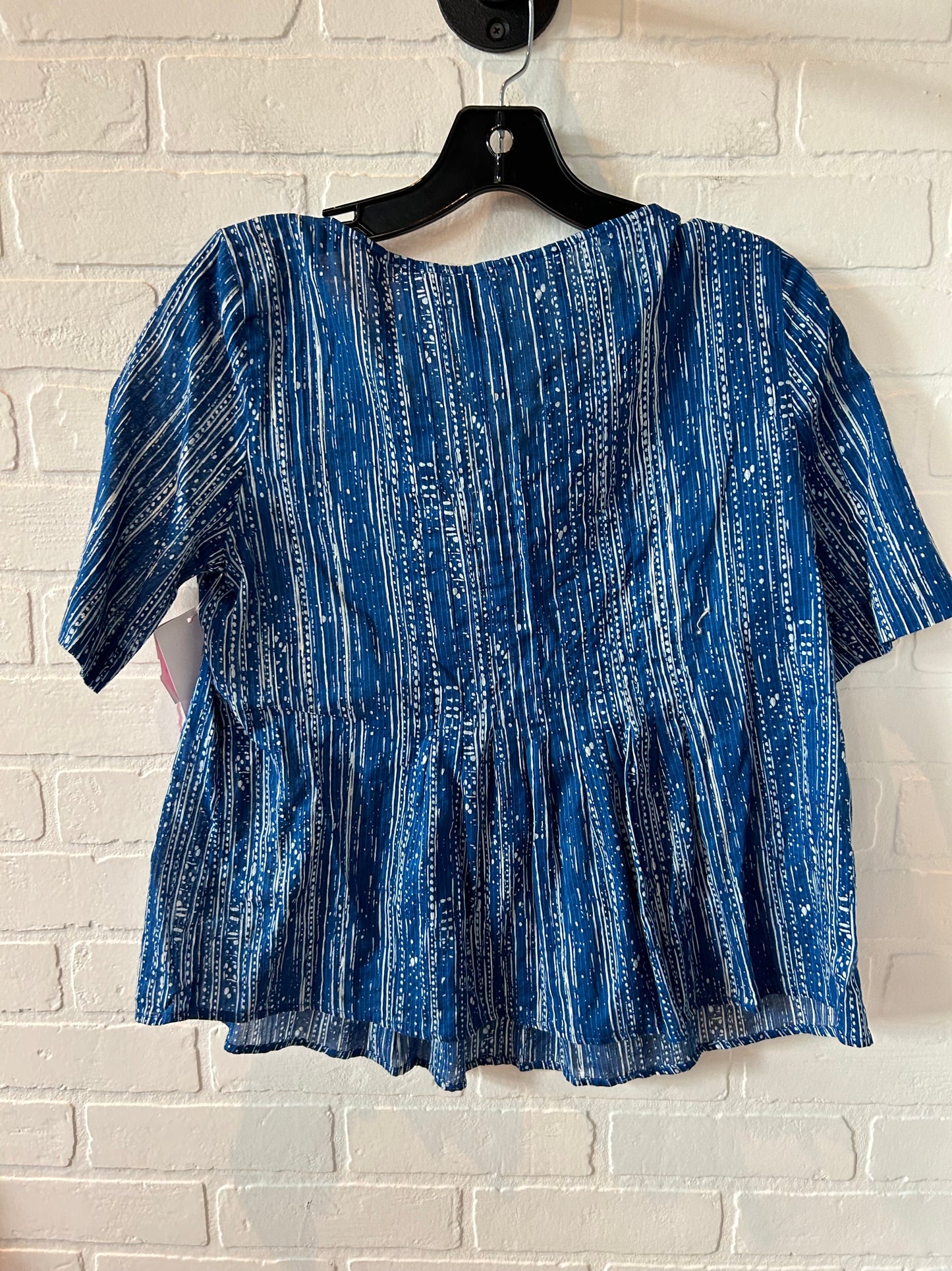 Blue & White Top Short Sleeve Maeve, Size S