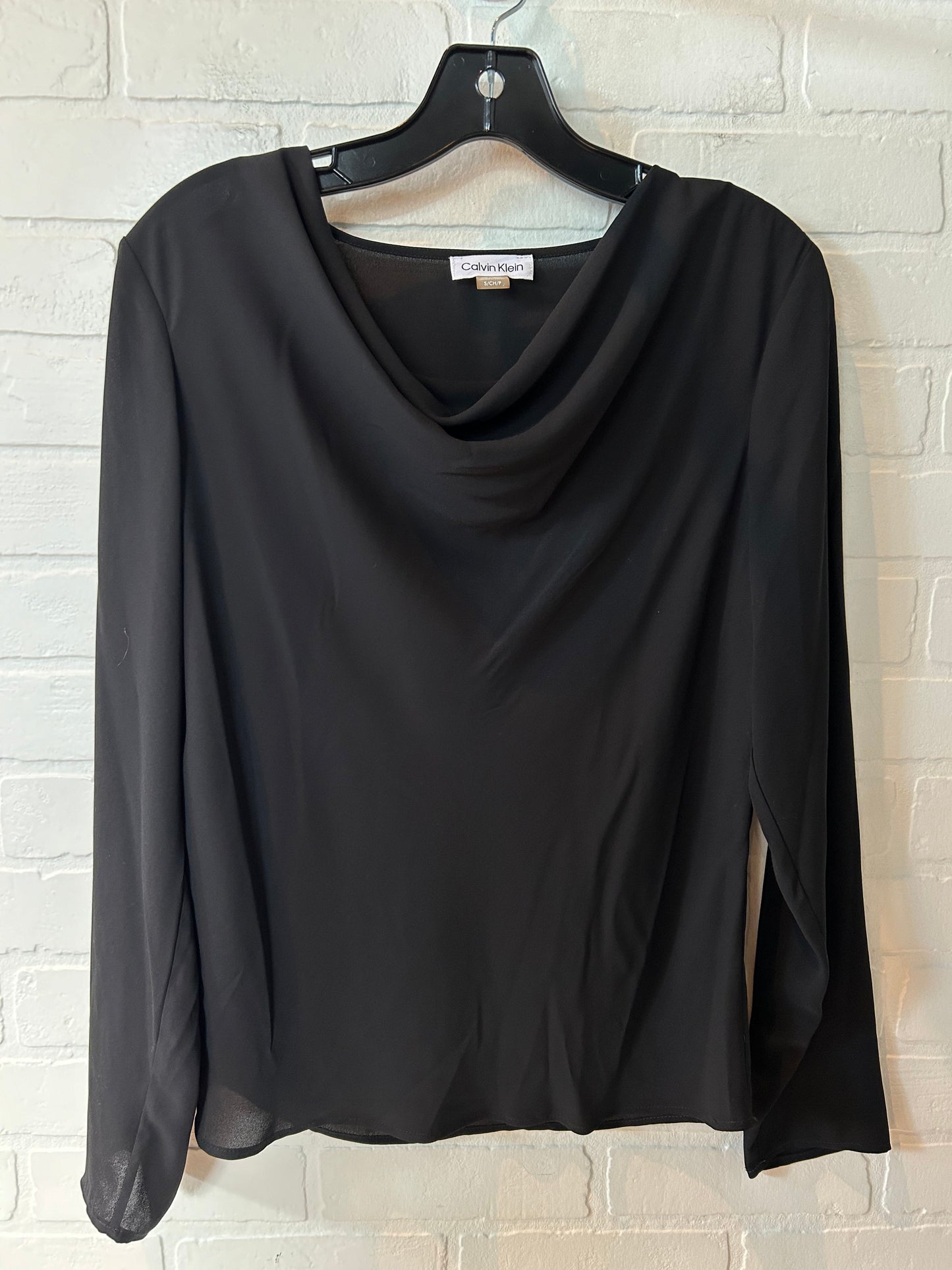 Black Top Long Sleeve Calvin Klein, Size S