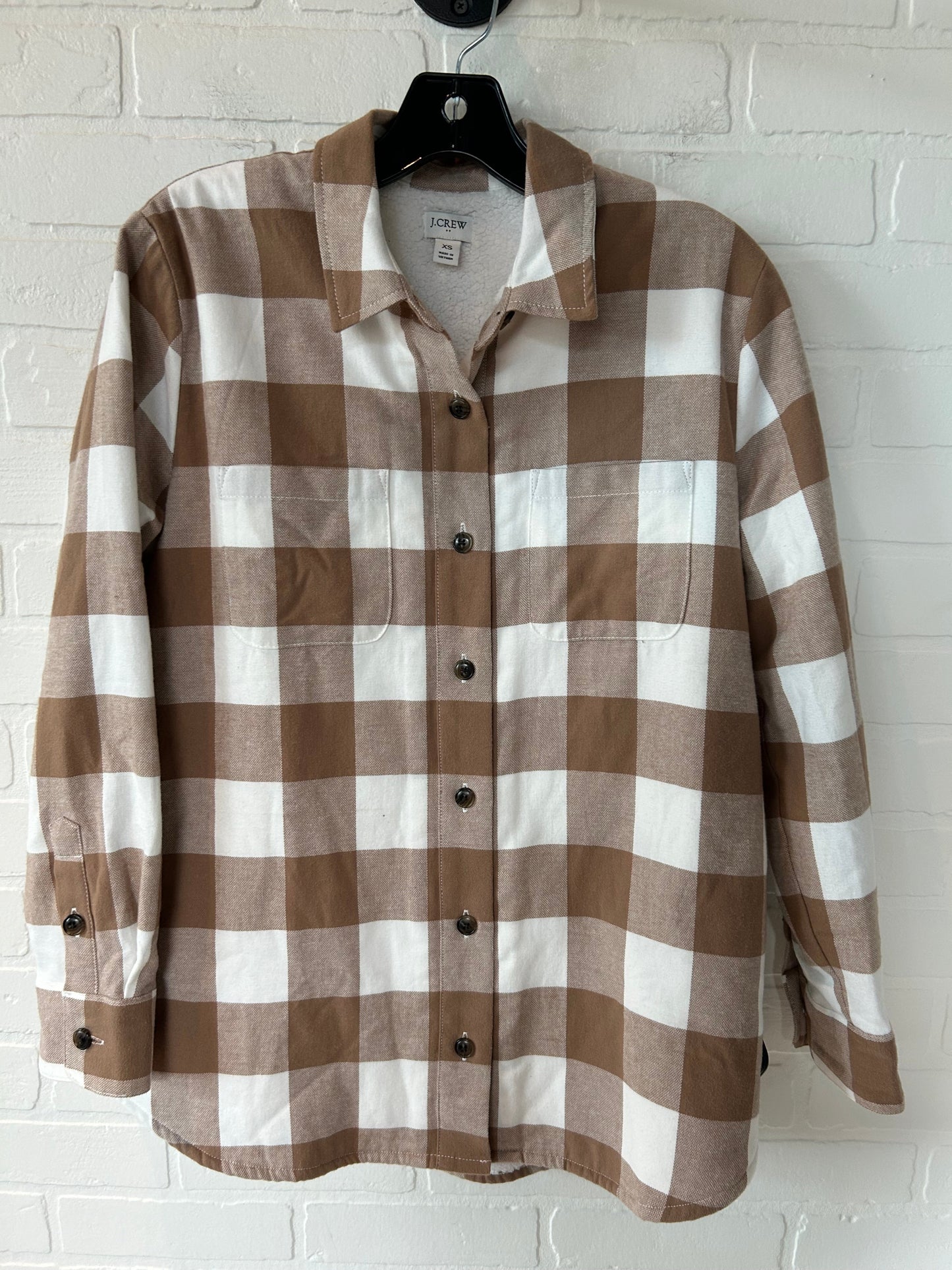 Brown & White Jacket Shirt J. Crew, Size Xs