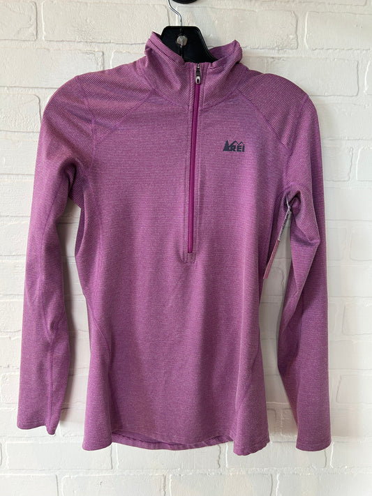 Purple & White Athletic Top Long Sleeve Collar Rei, Size Xs