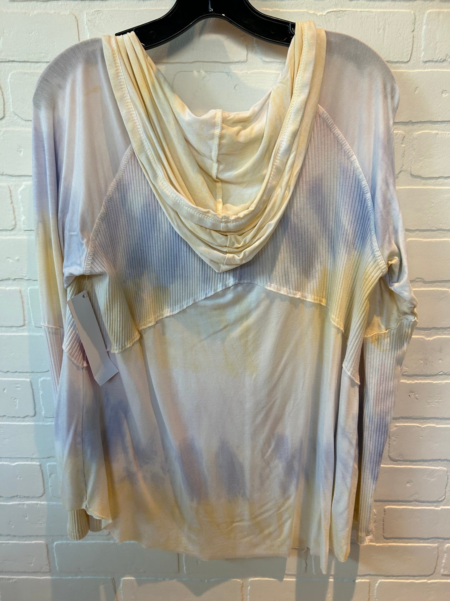 White & Yellow Top Long Sleeve Pol, Size S