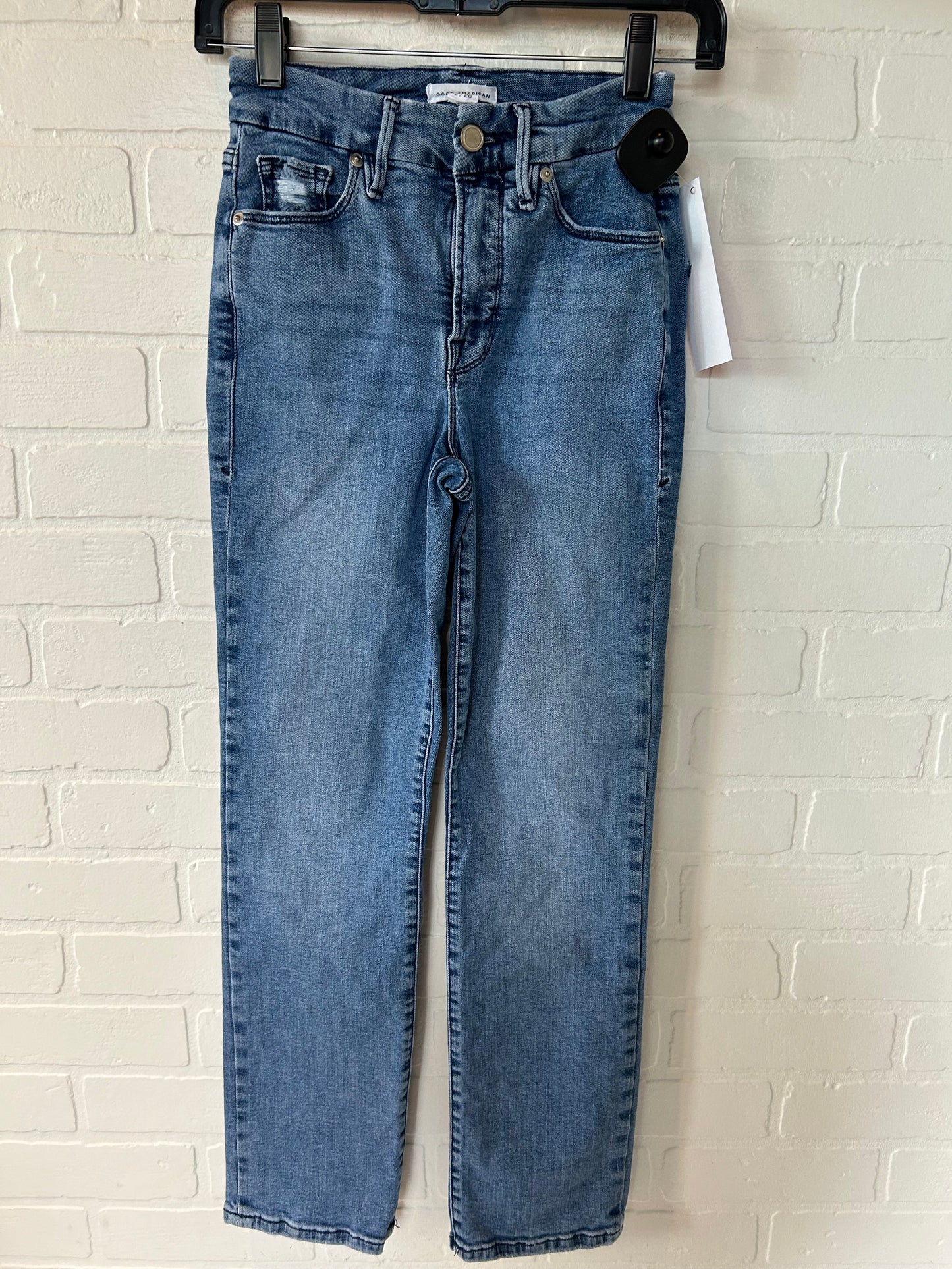 Blue Denim Jeans Straight Good American, Size 2