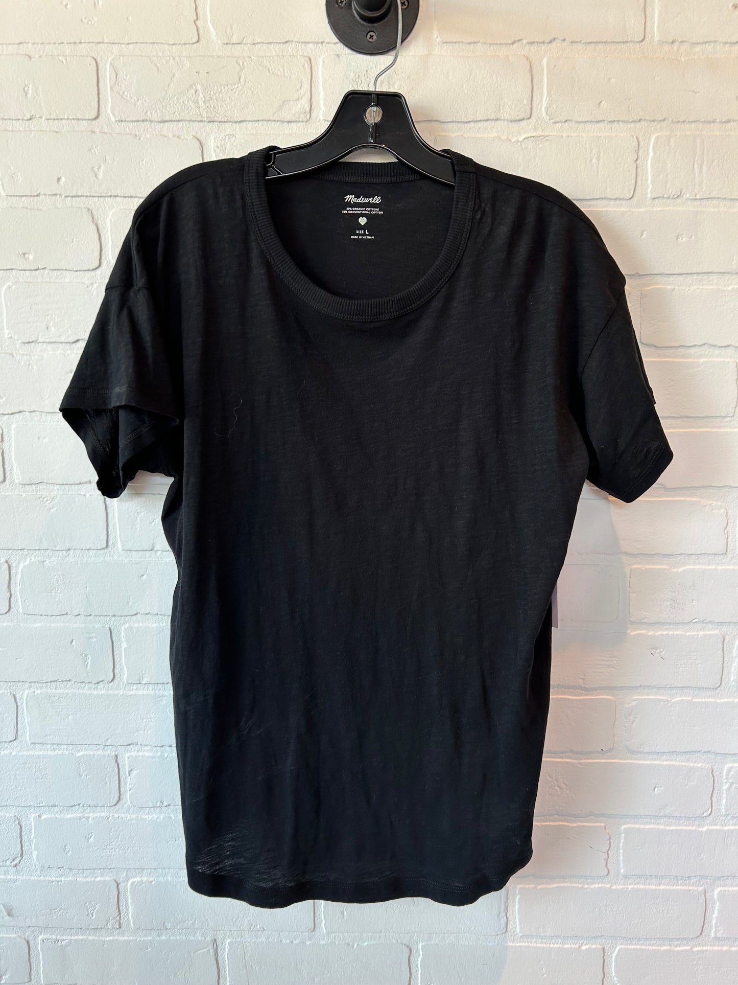 Black Top Short Sleeve Basic Madewell, Size L