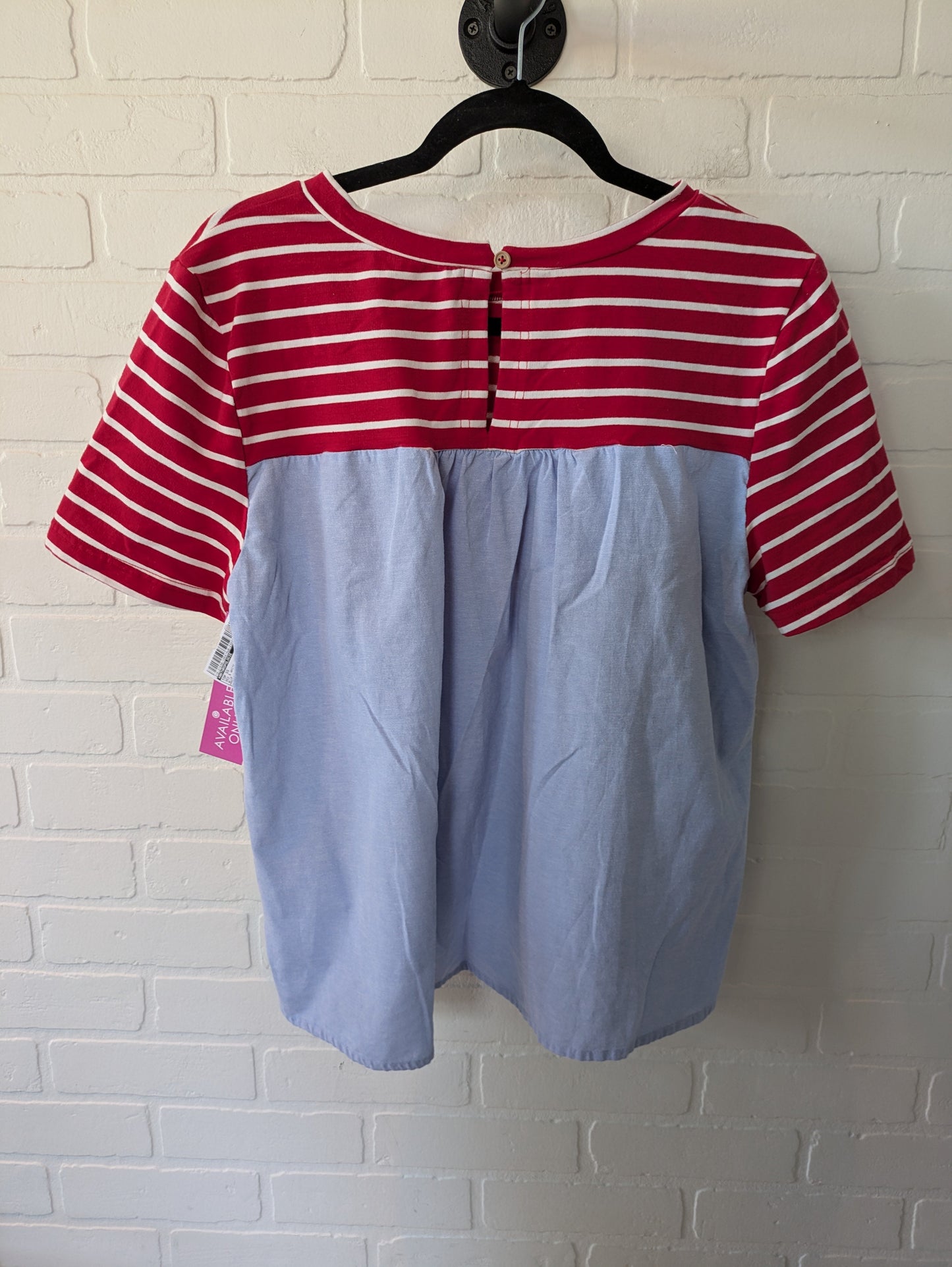 Red & White Top Short Sleeve Anthropologie, Size L