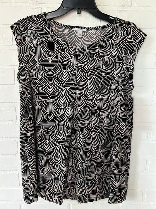 Black & Cream Top Sleeveless Halogen, Size S