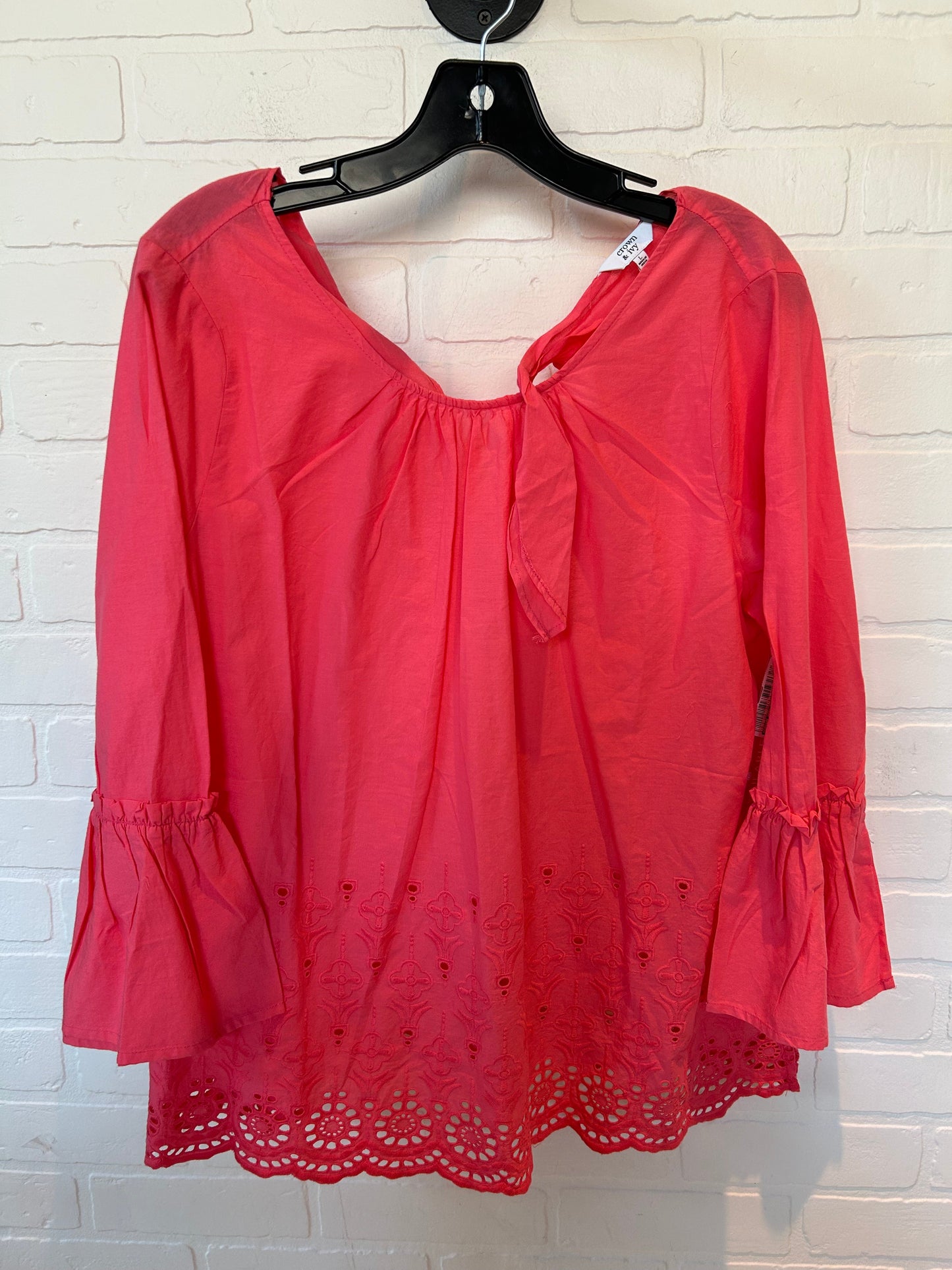 Coral Top Long Sleeve Crown And Ivy, Size L