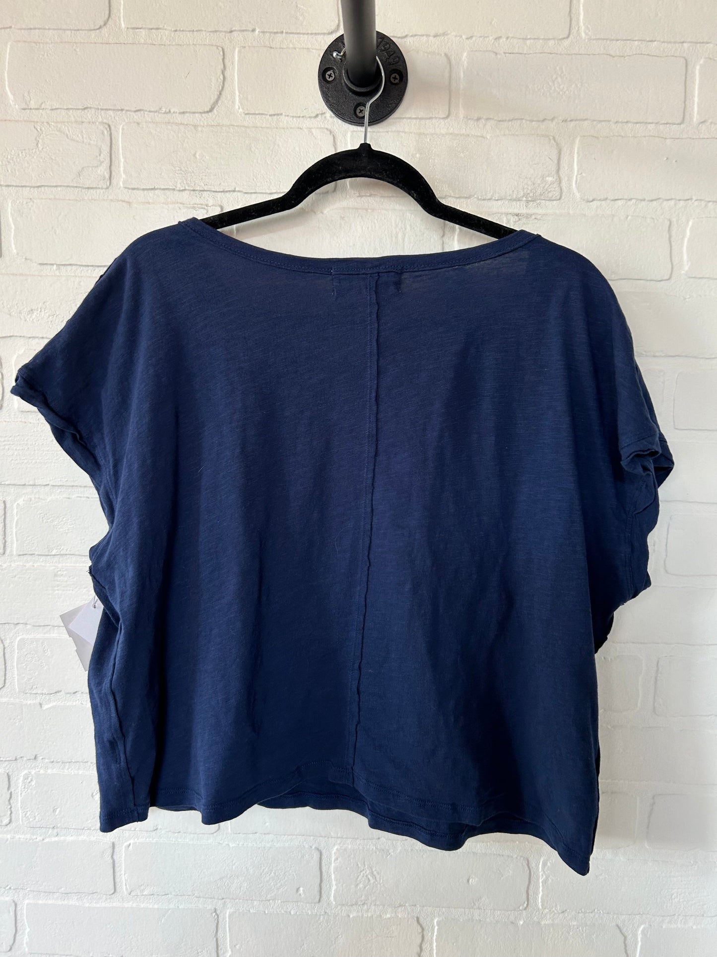 Blue Top Short Sleeve Basic Clothes Mentor, Size L