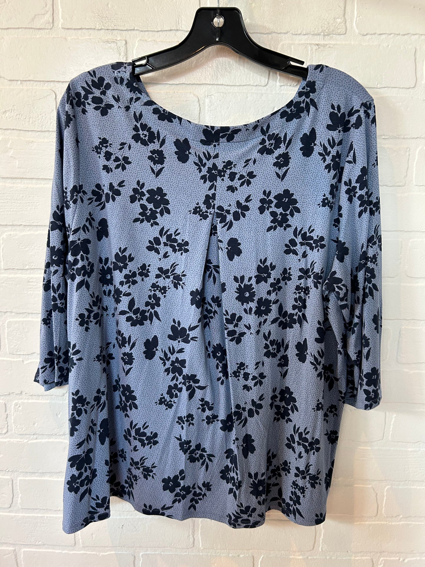 Blue Top 3/4 Sleeve J. Jill, Size L