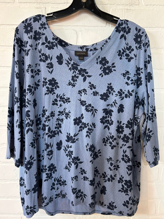 Blue Top 3/4 Sleeve J. Jill, Size L