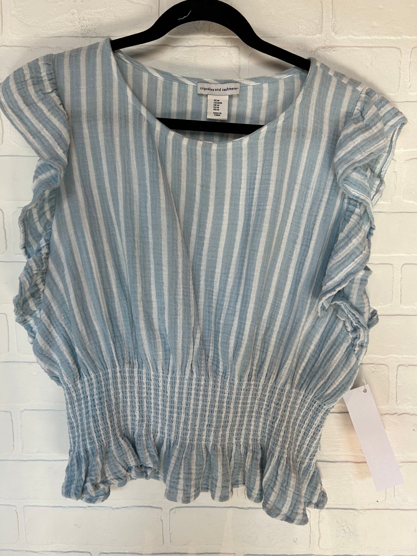 Blue & White Top Short Sleeve Cupcakes And Cashmere, Size M