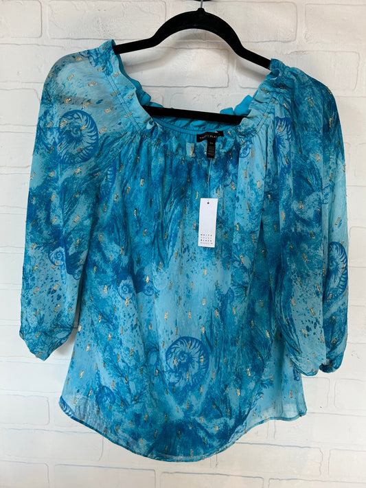 Blue Top 3/4 Sleeve White House Black Market, Size Xs