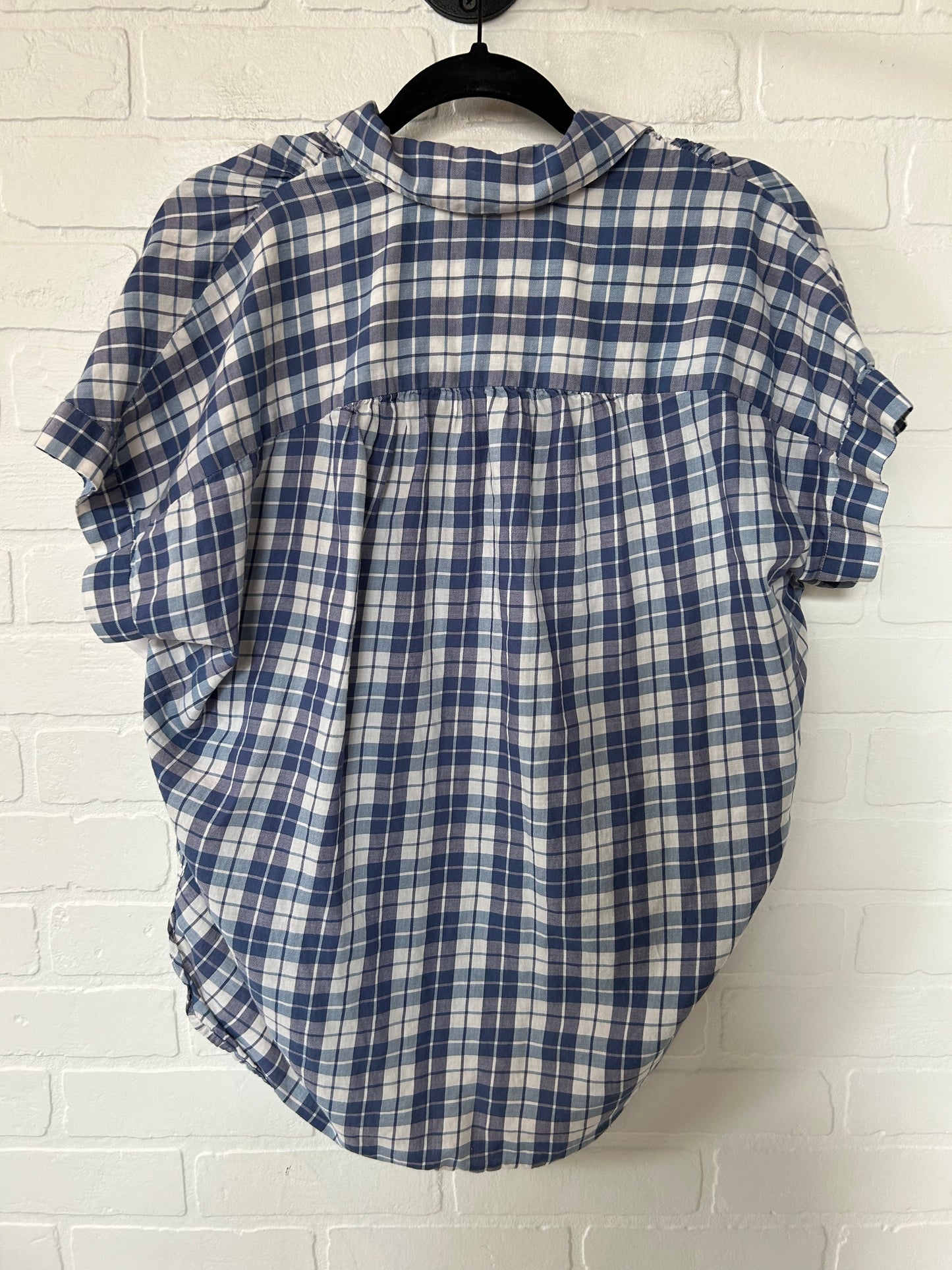 Blue & White Top Short Sleeve Madewell, Size S