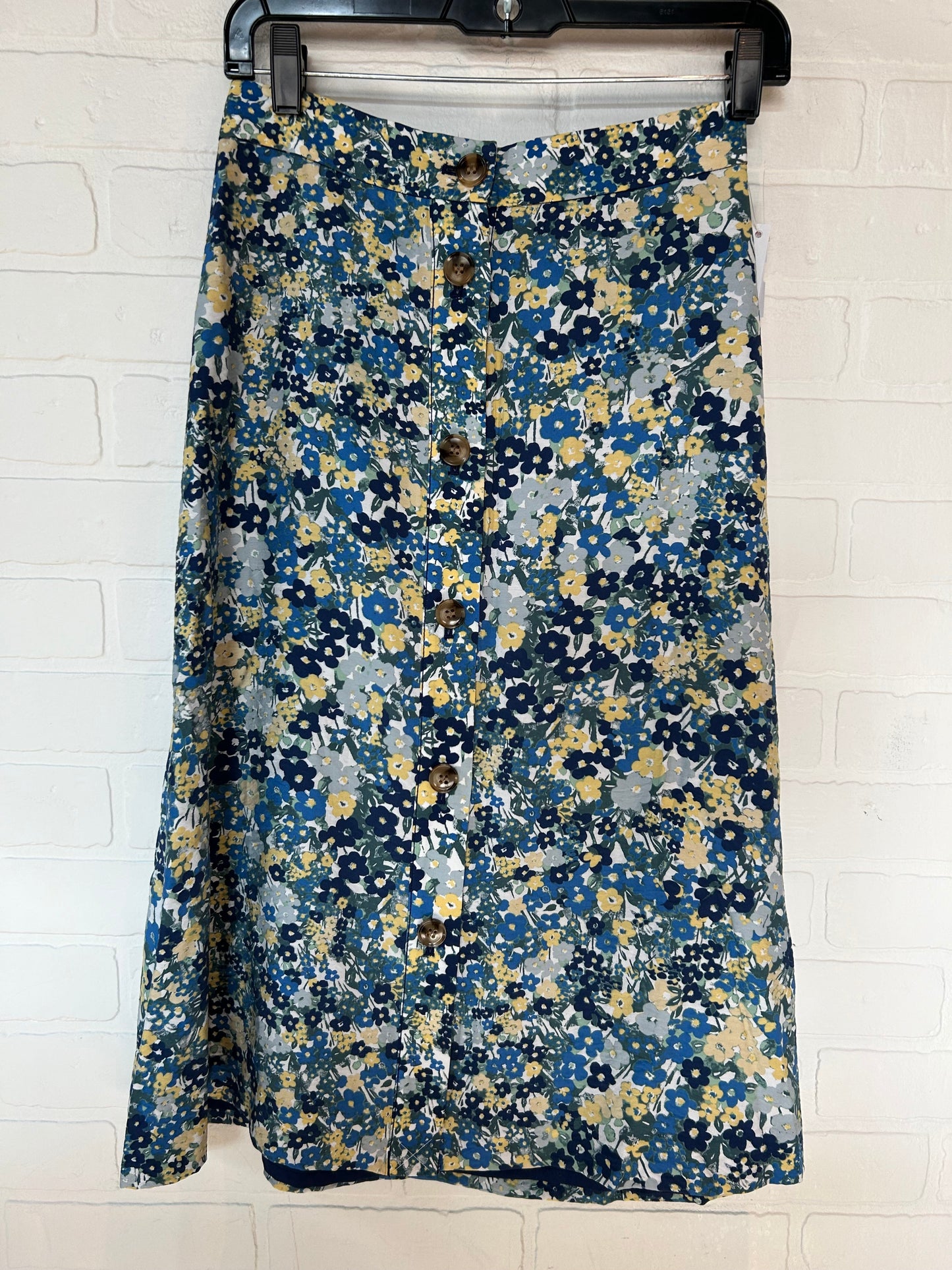 Blue & Yellow Skirt Midi Ann Taylor, Size 0