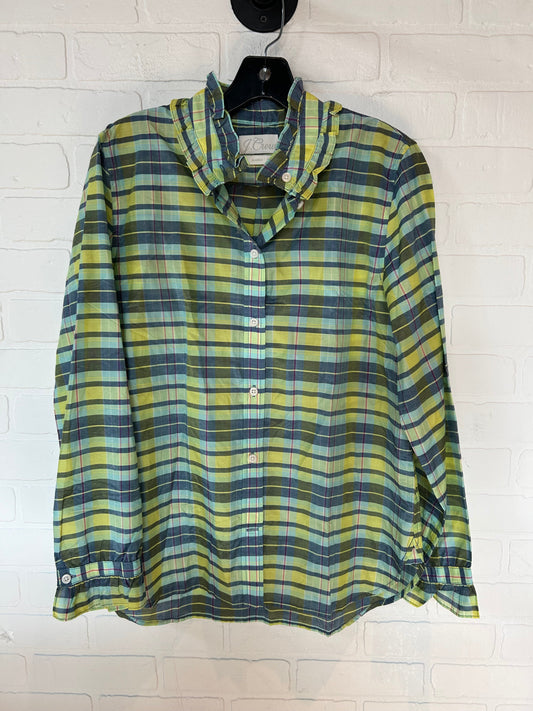 Blue & Yellow Top Long Sleeve J. Crew, Size M