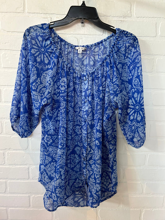 Blue Top 3/4 Sleeve Cabi, Size S