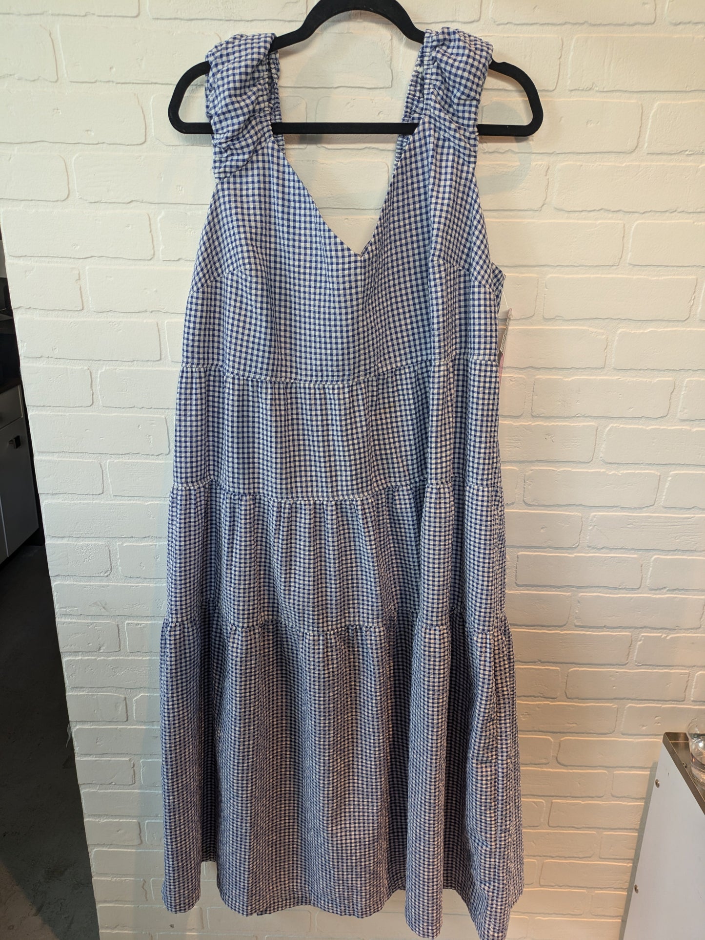Blue & White Dress Casual Midi Old Navy, Size 2x