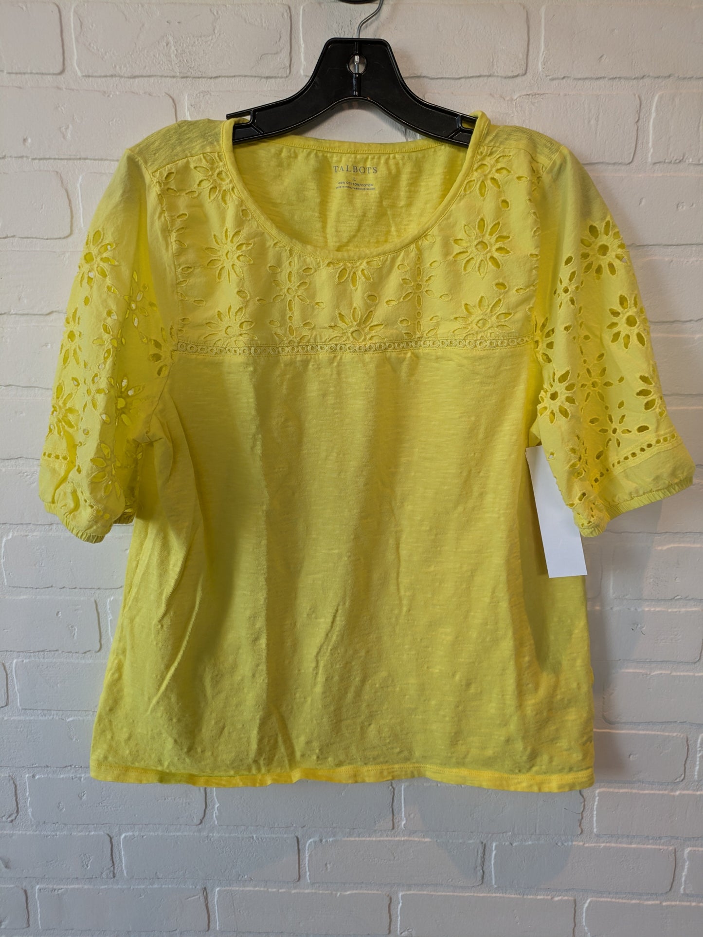 Yellow Top Short Sleeve Talbots, Size L