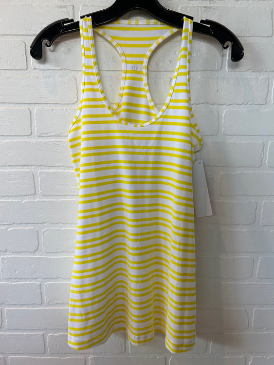 White & Yellow Athletic Tank Top Lululemon, Size L