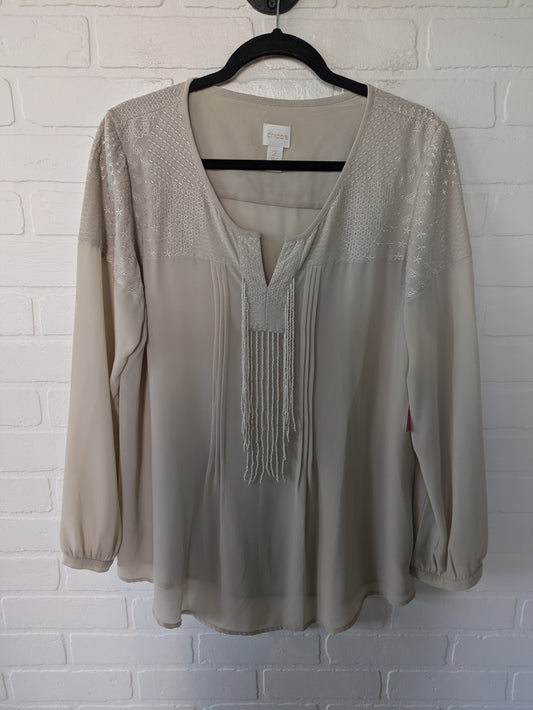 Beige Top Long Sleeve Chicos, Size L