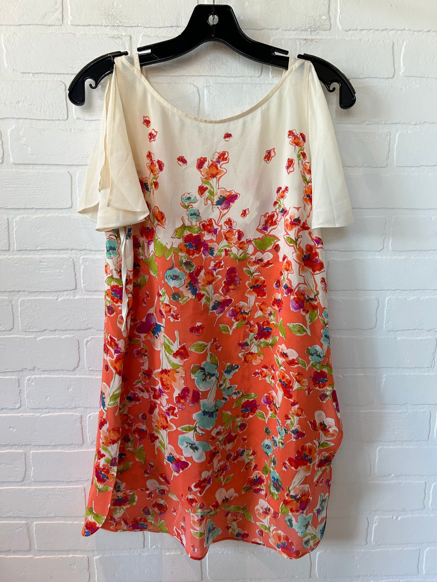 Cream & Orange Top Short Sleeve Maeve, Size Xs