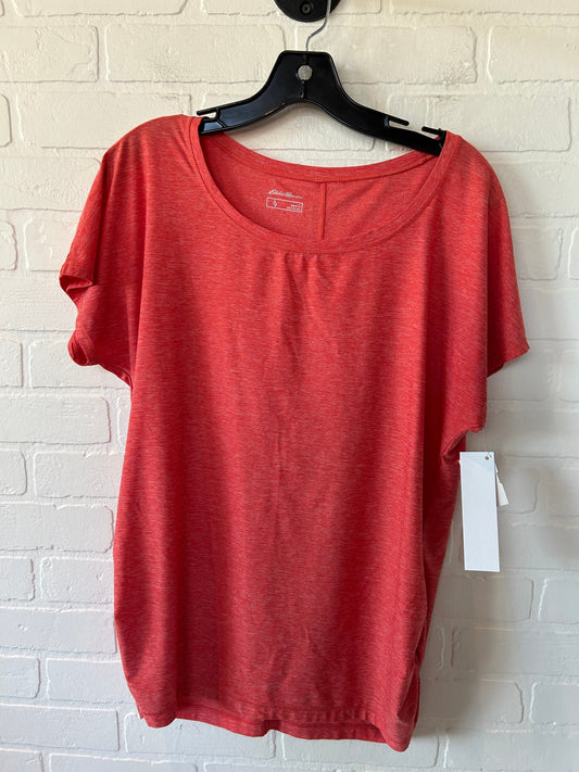 Orange Athletic Top Short Sleeve Eddie Bauer, Size L