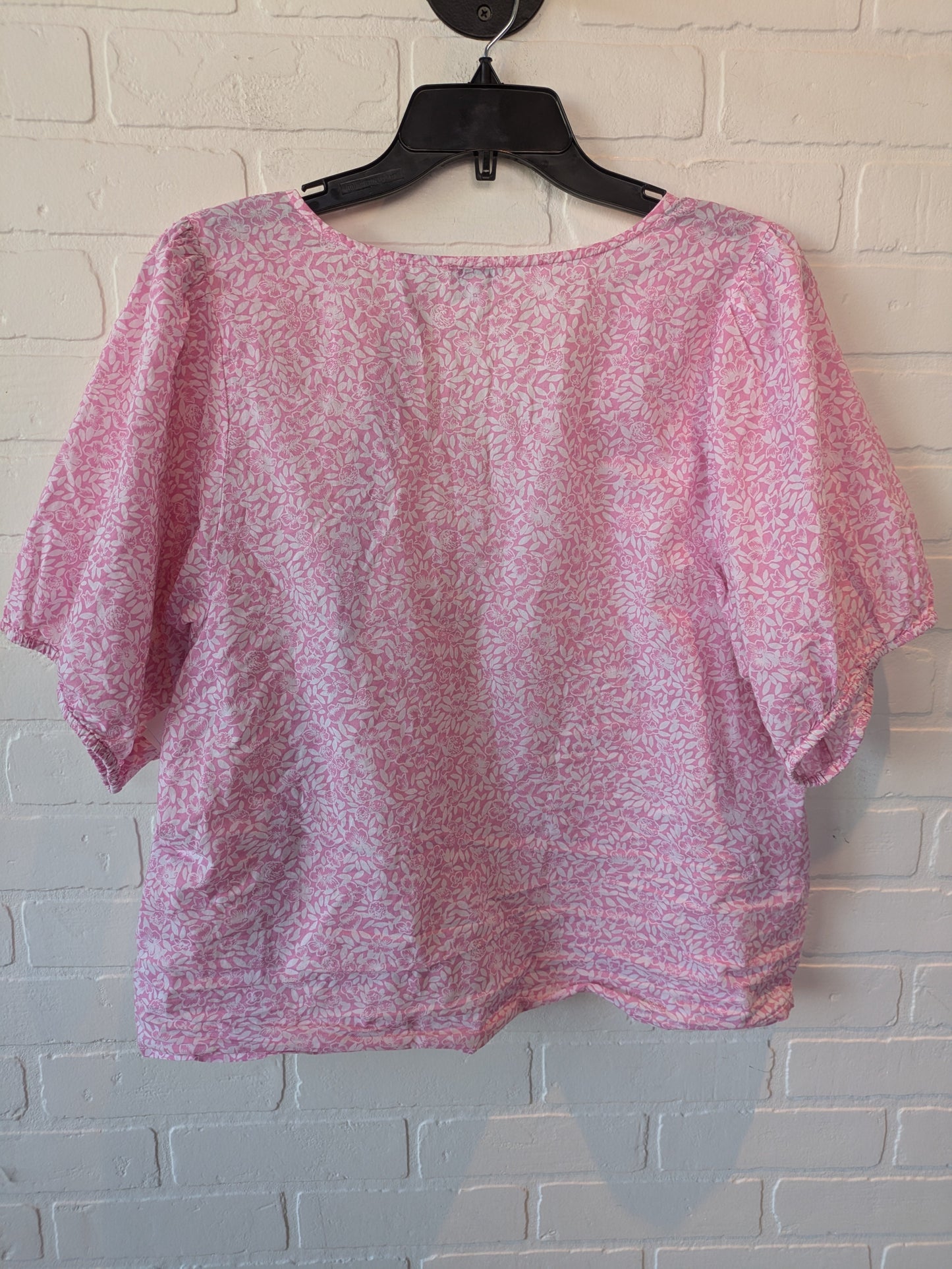 Pink & White Top Short Sleeve J. Crew, Size Xl