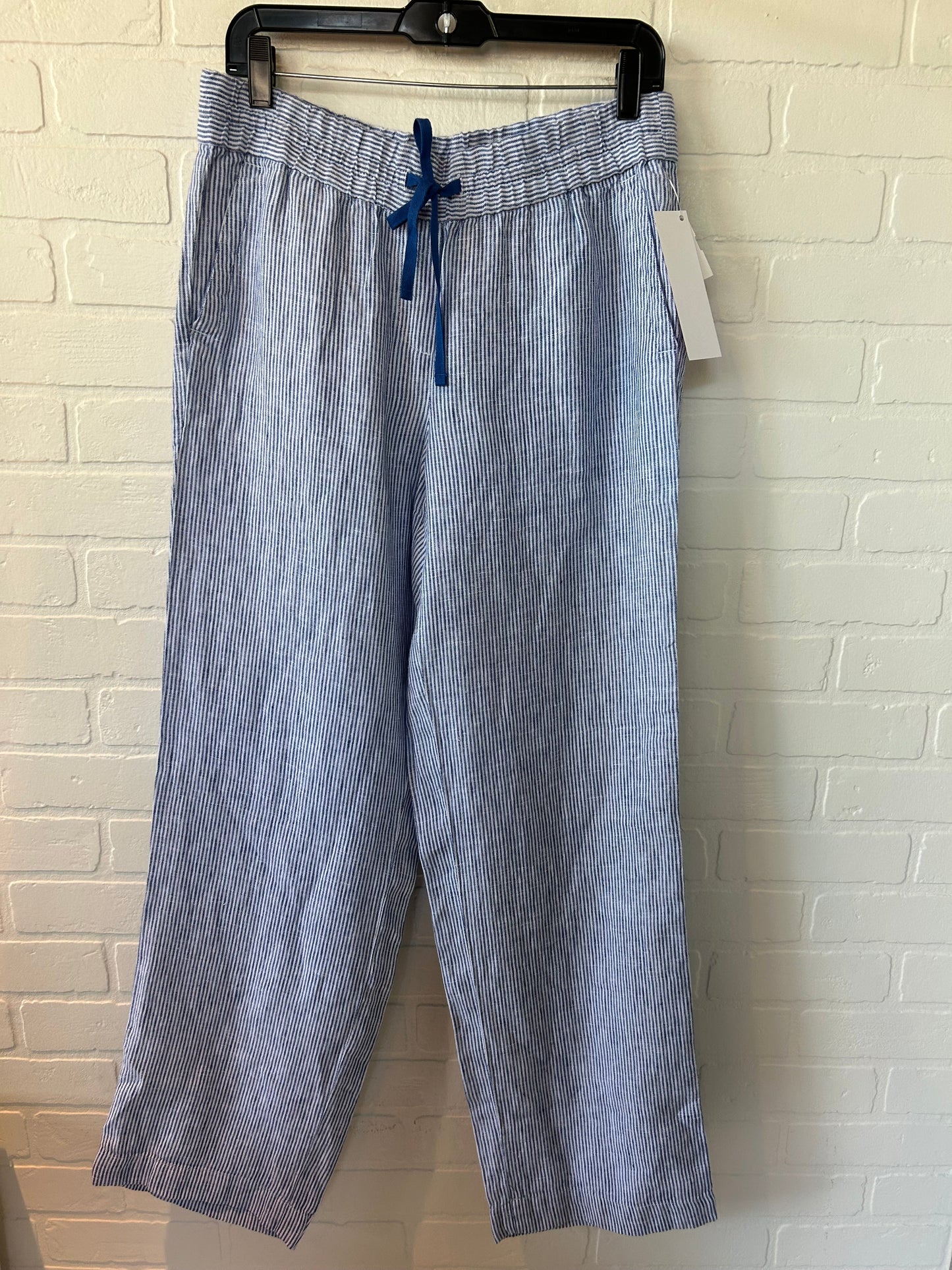 Blue & White Pants Linen Talbots, Size 4