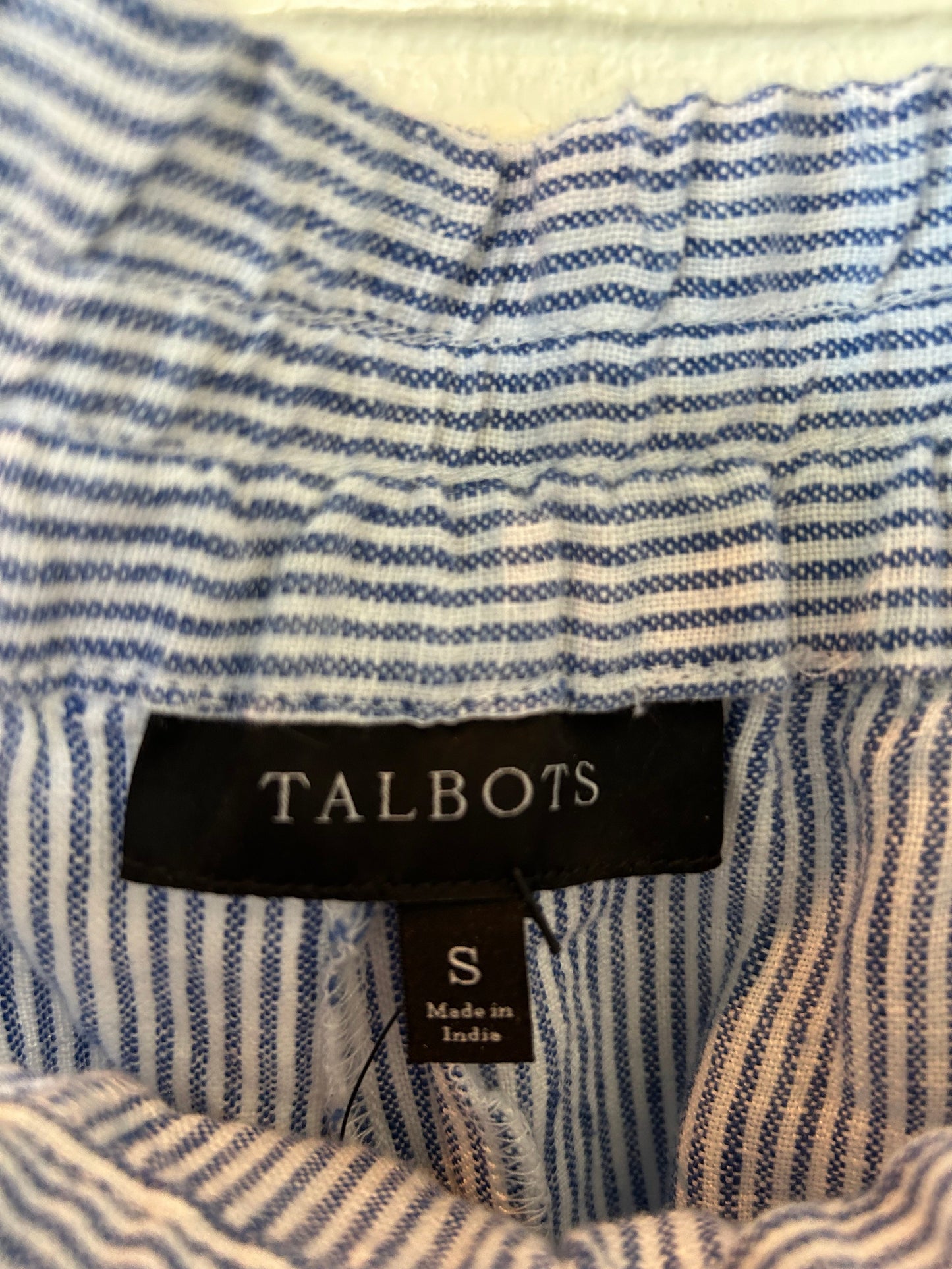 Blue & White Pants Linen Talbots, Size 4