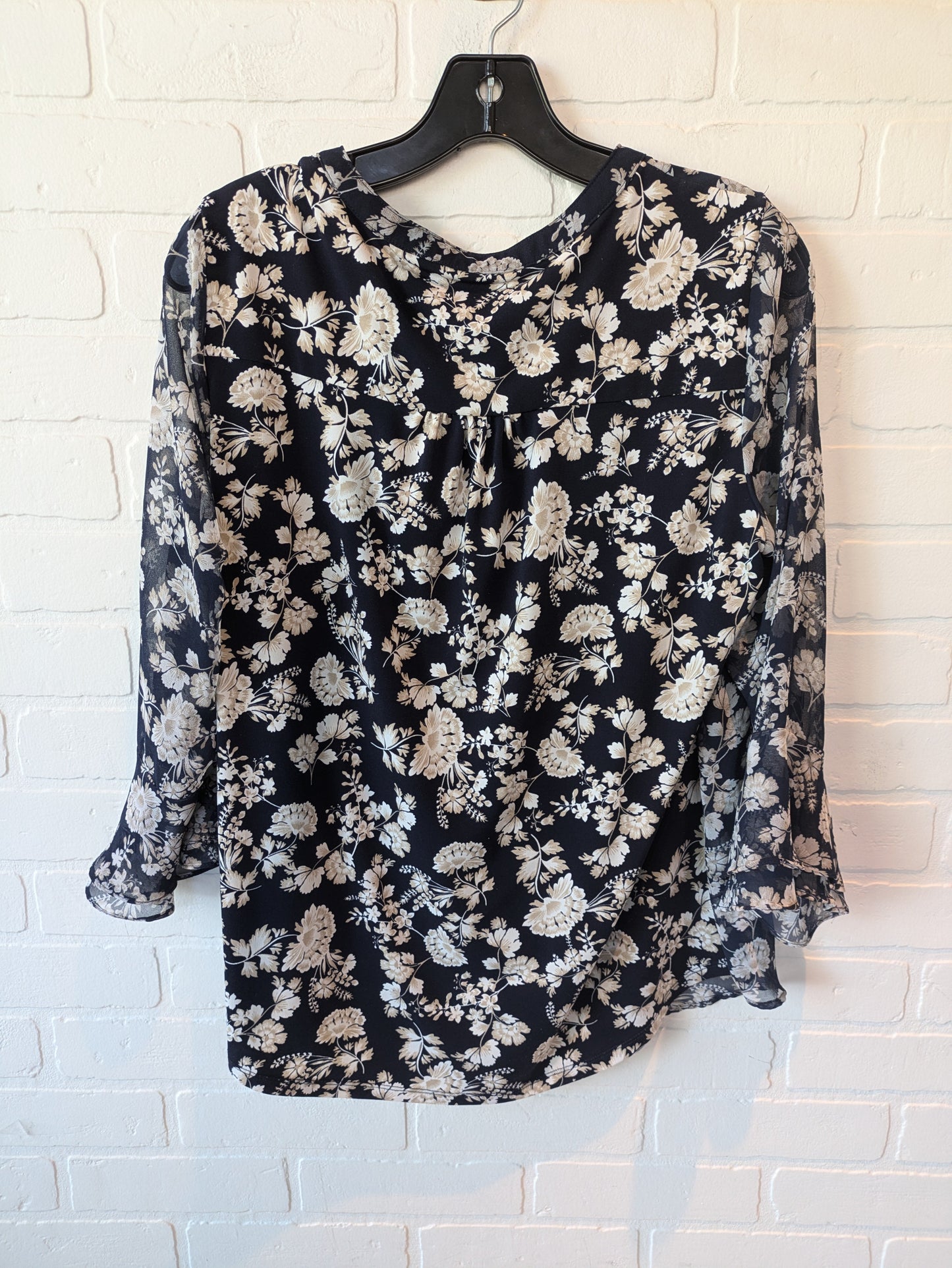 Blue & Cream Top Long Sleeve Charter Club, Size S