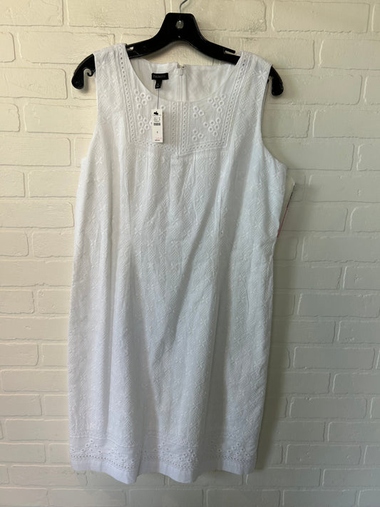 White Dress Casual Midi Talbots, Size M