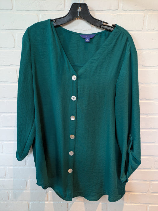 Green Top Long Sleeve Apt 9, Size Xl