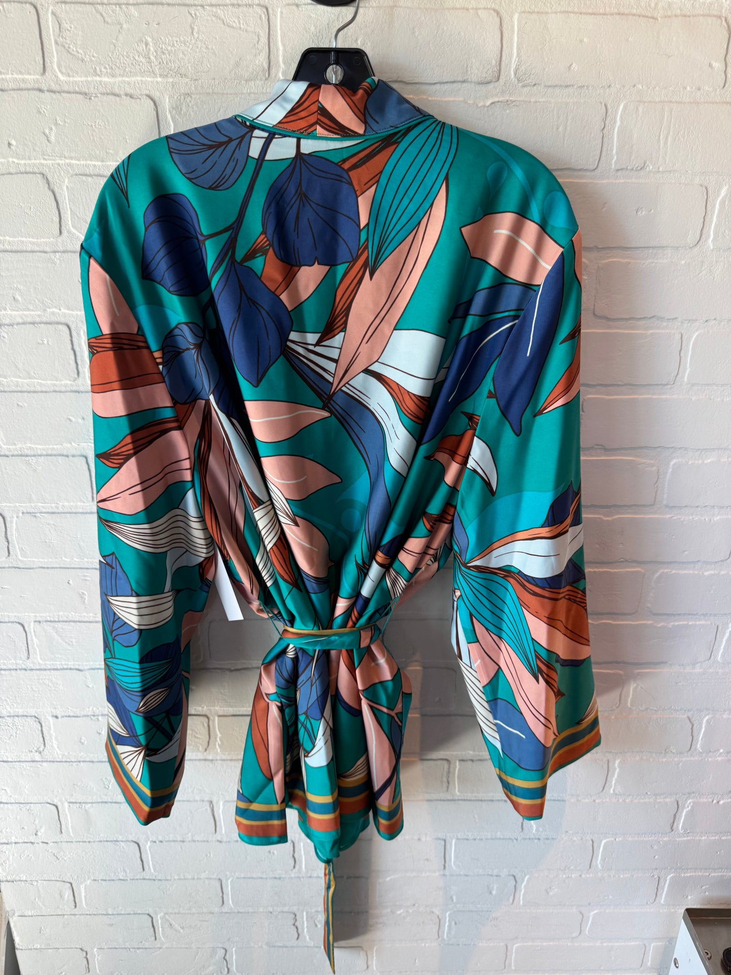 Kimono By Nine West Apparel In Blue & Orange, Size: Xxl