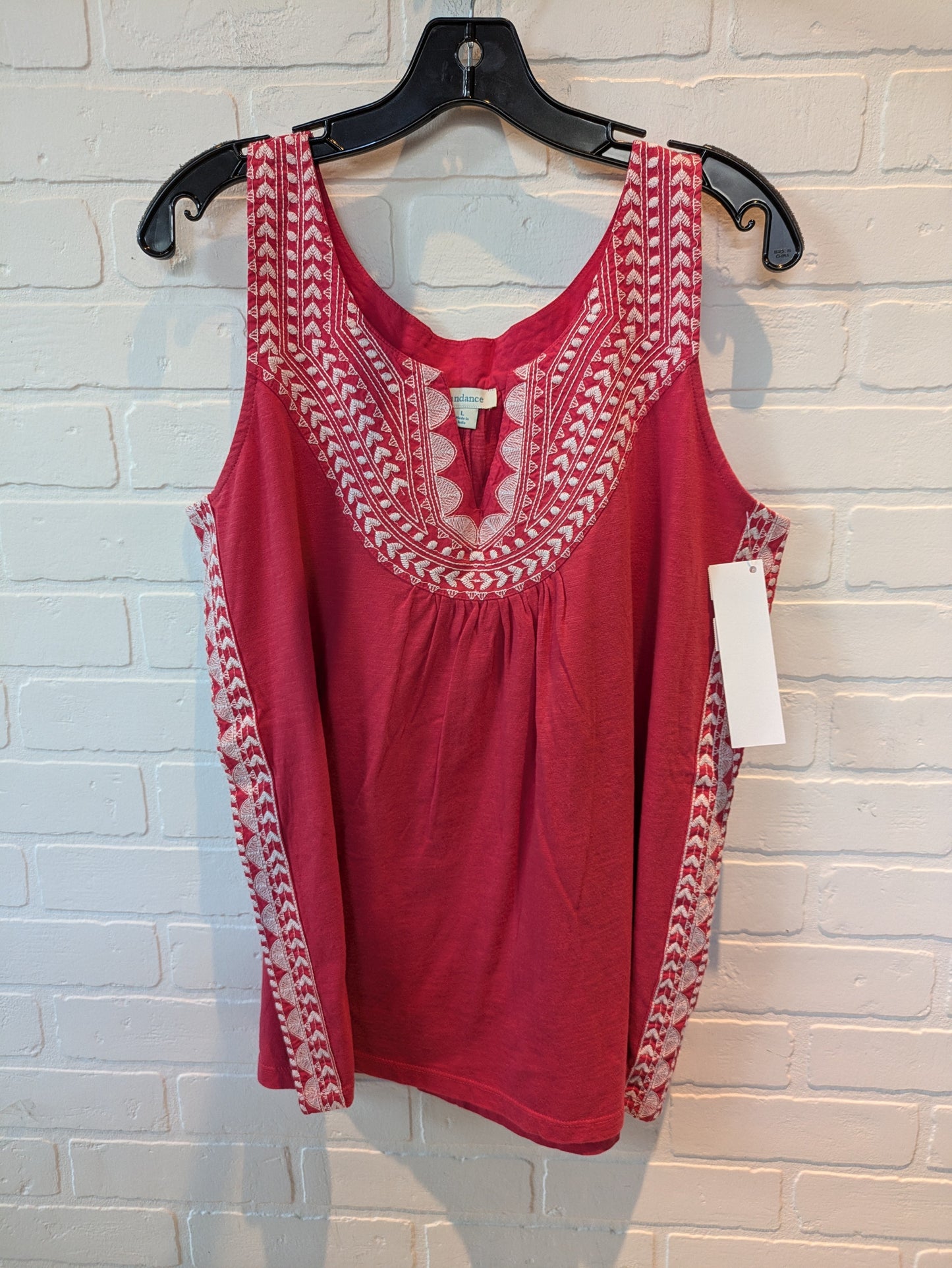 Red & White Top Sleeveless Sundance, Size L