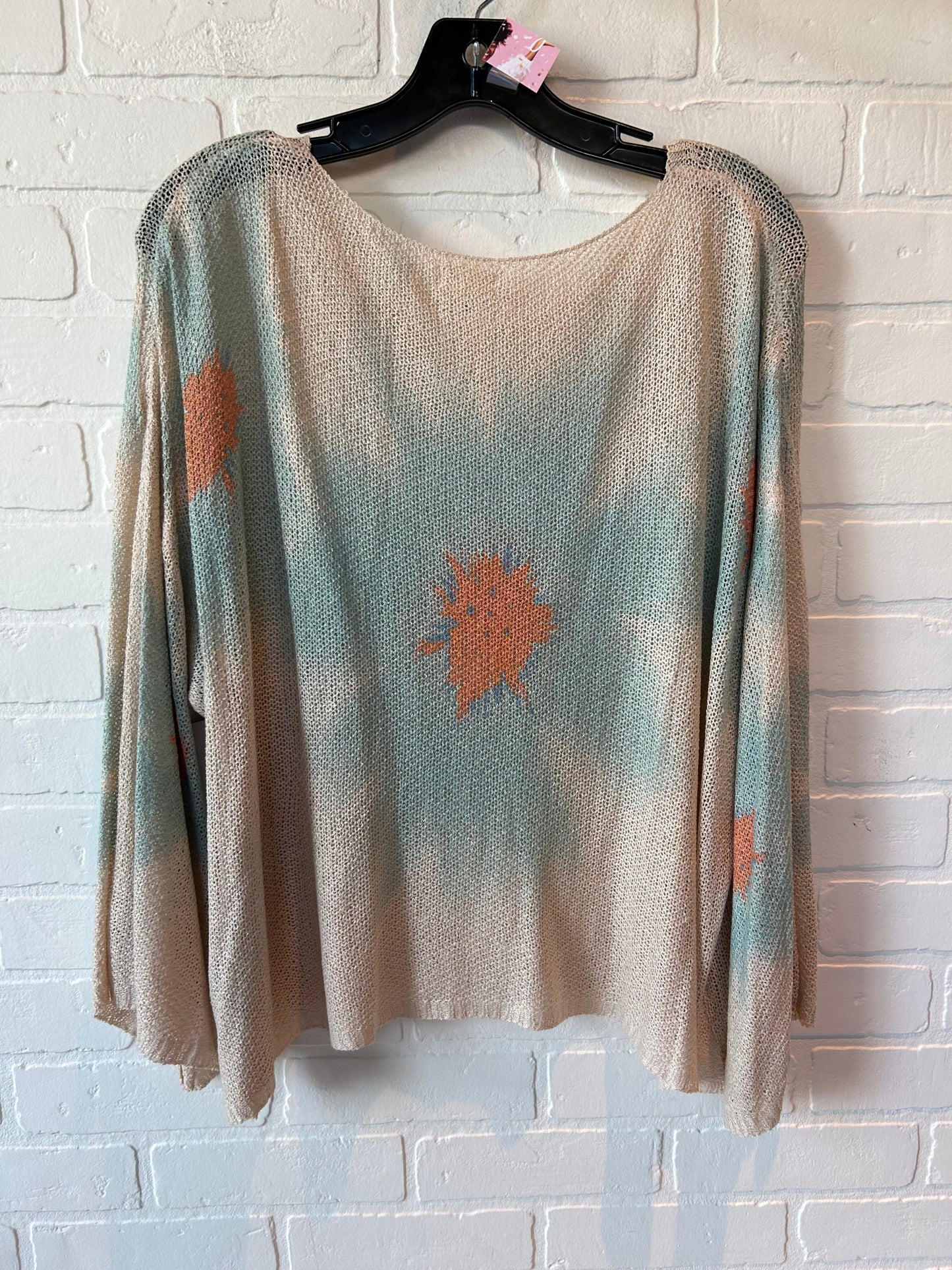 Top Long Sleeve By Pol In Cream & Orange, Size: S