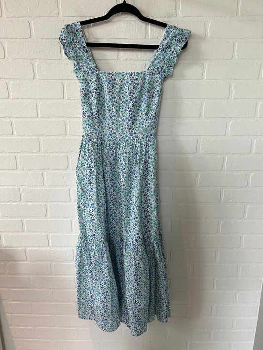 Dress Casual Midi By J. Crew In Blue & White, Size: Xs