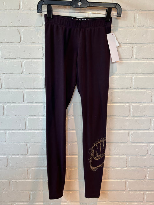 Athletic Leggings By Nike Apparel In Purple, Size: 0