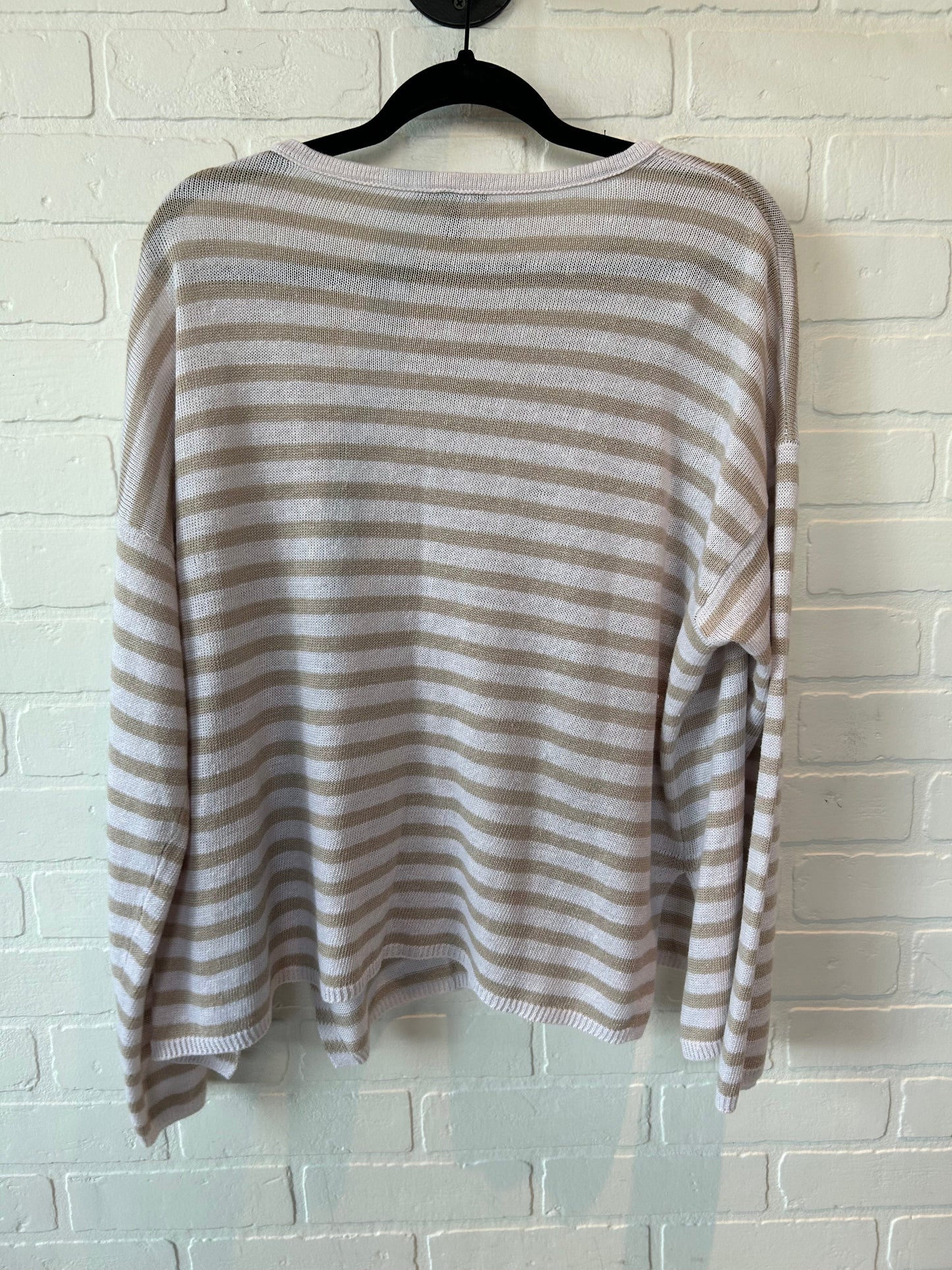 Sweater By Eileen Fisher In Cream & Tan, Size: L