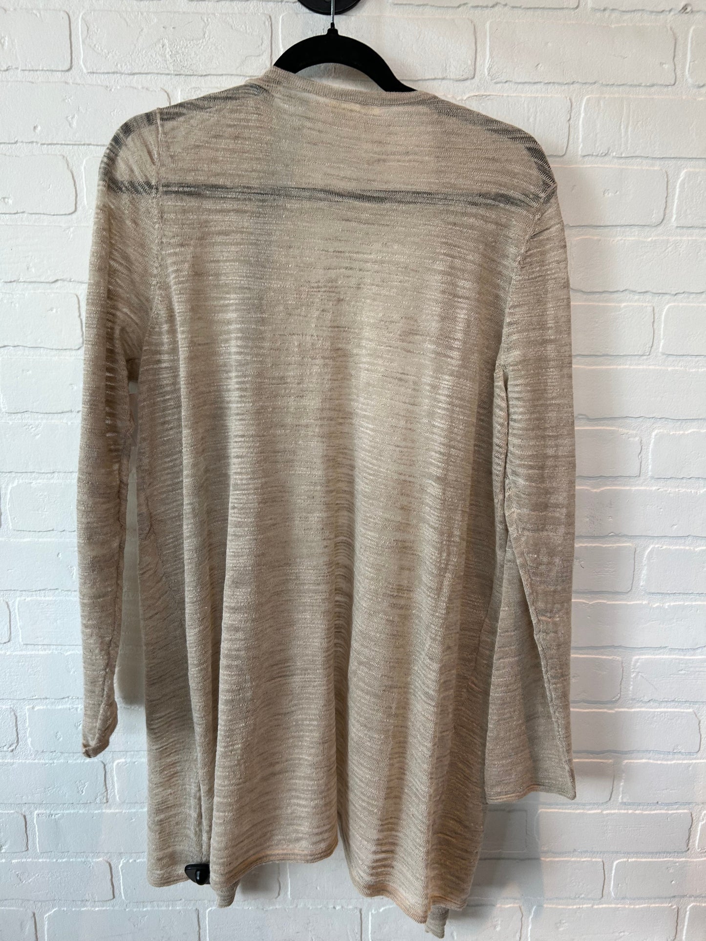 Sweater Cardigan By Eileen Fisher In Beige, Size: L