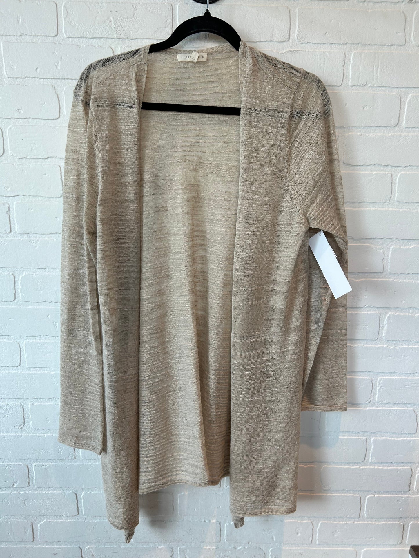 Sweater Cardigan By Eileen Fisher In Beige, Size: L