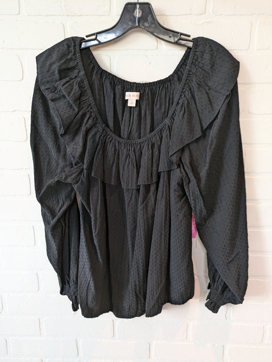 Top Long Sleeve By Knox Rose In Black, Size: M