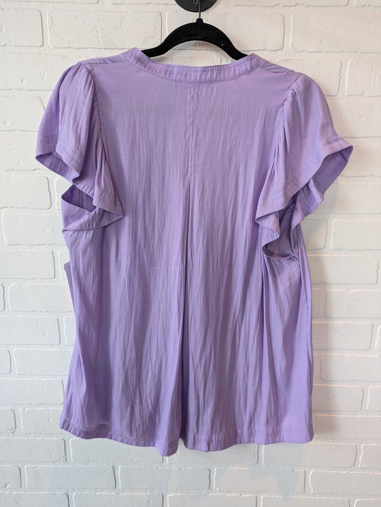 Top Short Sleeve By Banana Republic In Purple, Size: L