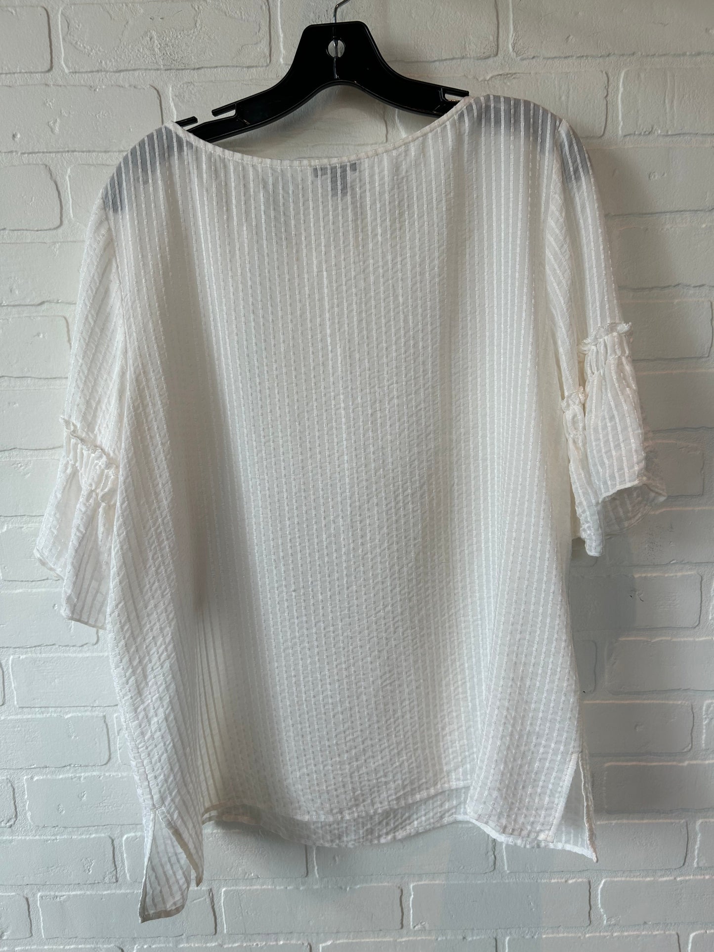 Top Short Sleeve By Ann Taylor In Cream, Size: L