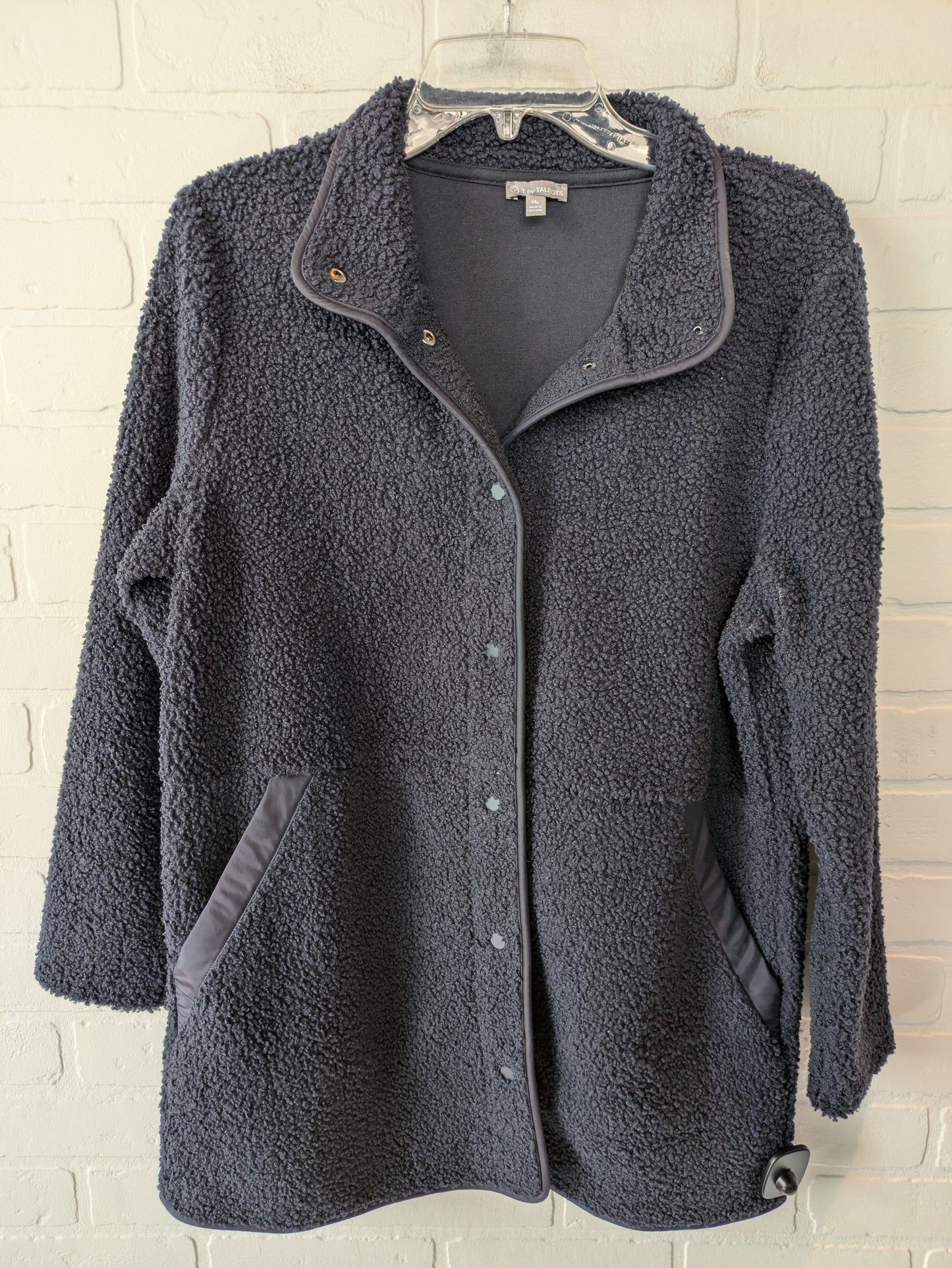 Jacket Faux Fur & Sherpa By Talbots In Navy, Size: Petite  M