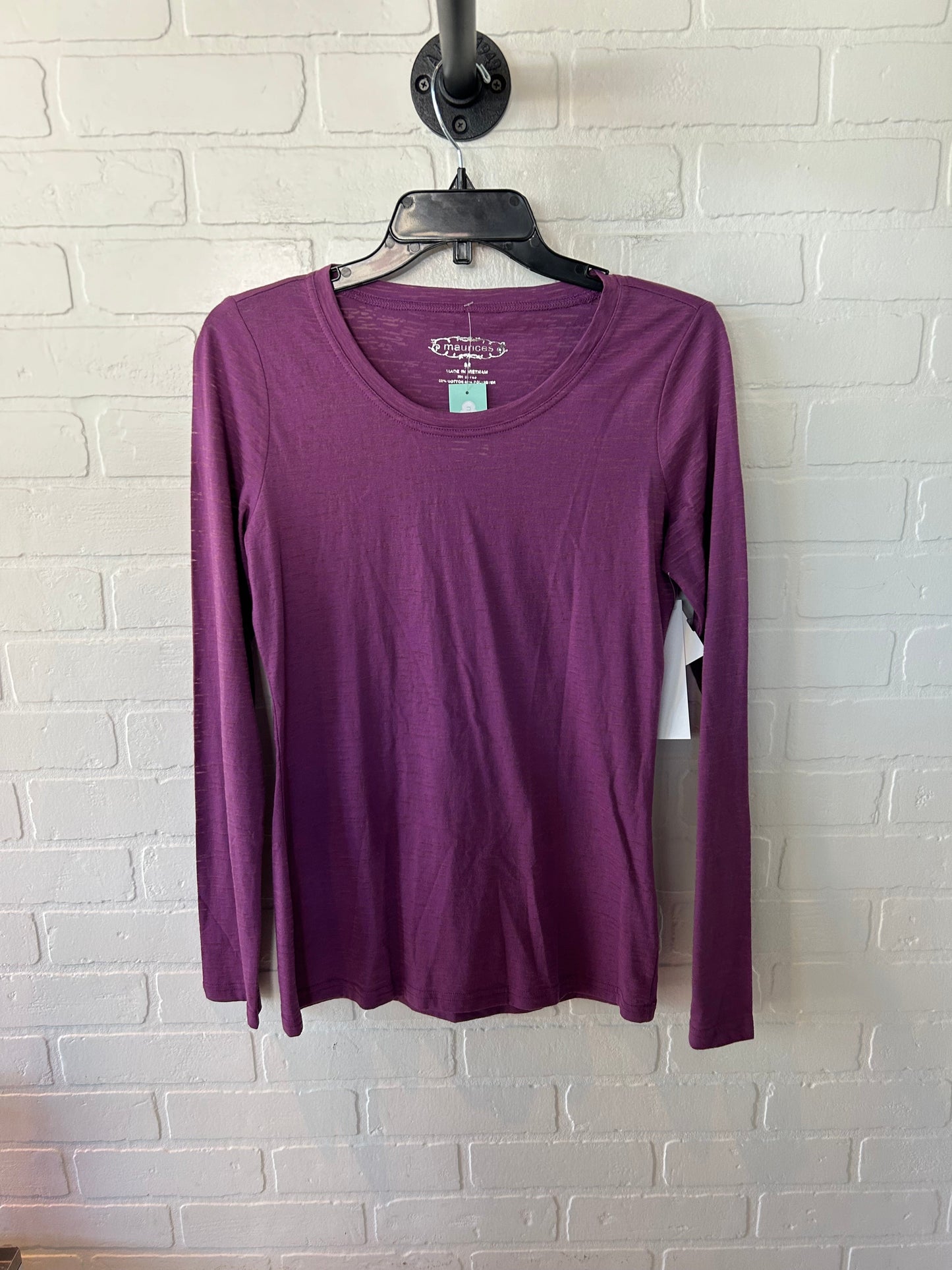 Top Long Sleeve Basic By Maurices In Purple, Size: M