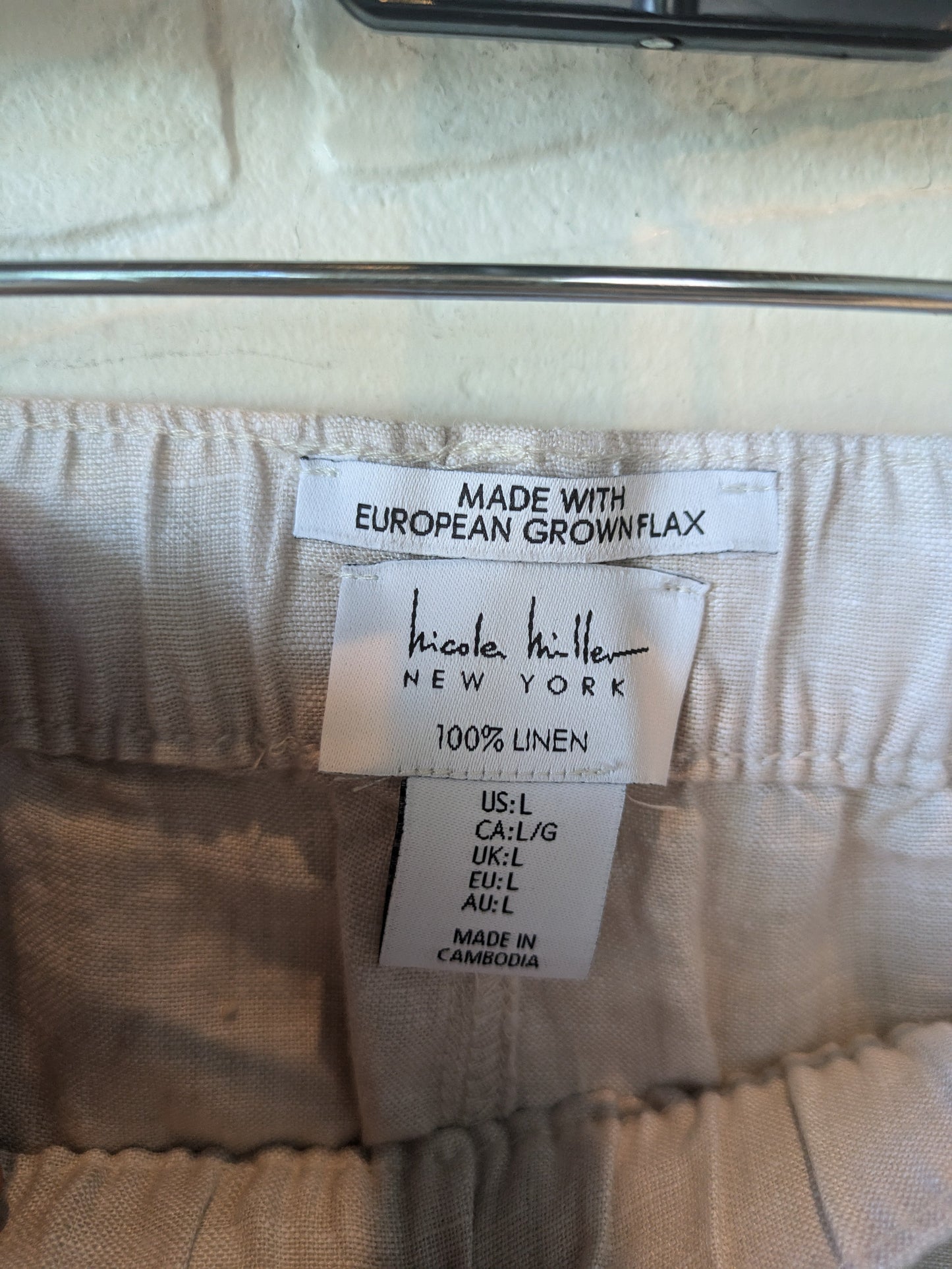 Pants Linen By Nicole Miller In Beige, Size: 12