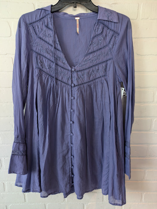 Tunic Long Sleeve By Free People In Purple, Size: Xs