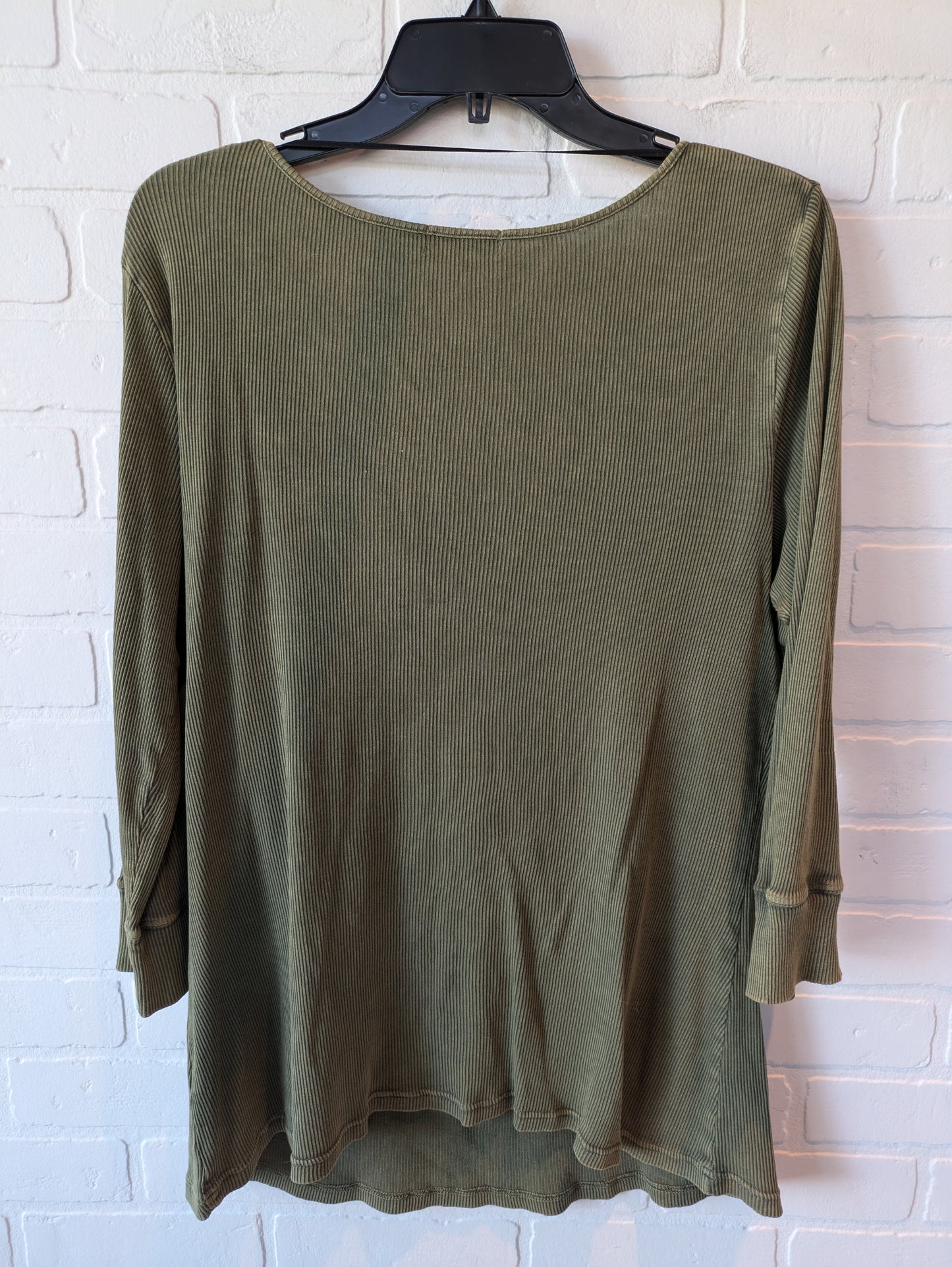 Top 3/4 Sleeve By One World In Green, Size: 1x