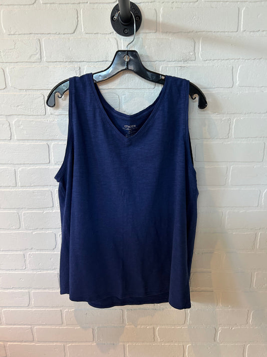 Top Sleeveless Basic By Chicos In Blue, Size: Xl