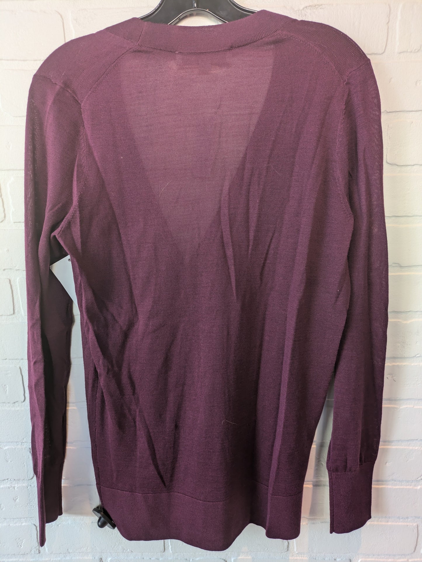 Sweater Cardigan By Loft In Purple, Size: M