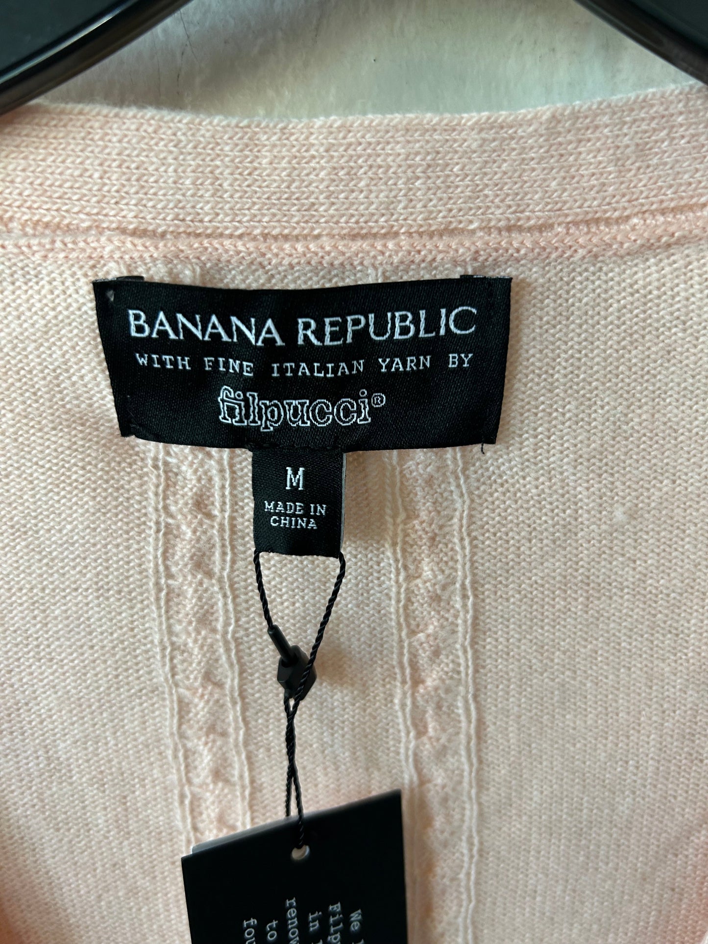 Sweater Cardigan By Banana Republic In Peach, Size: M